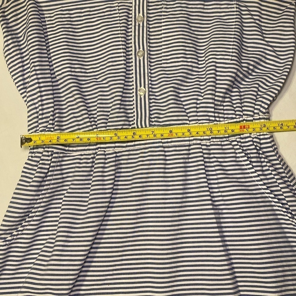 Womens Blue and White Striped Button Up Collared Dress Size Medium NWOT - Picture 11 of 13